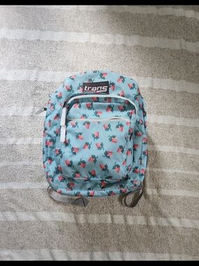 & Other Stories Aqua Rose-Print Kids Backpack